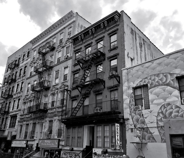 Heritage buildings in black and white